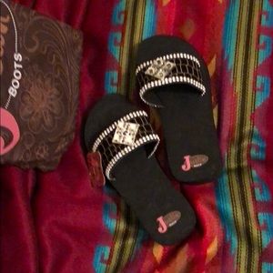 🌺CUTE Justin Boots—Flip Flops
